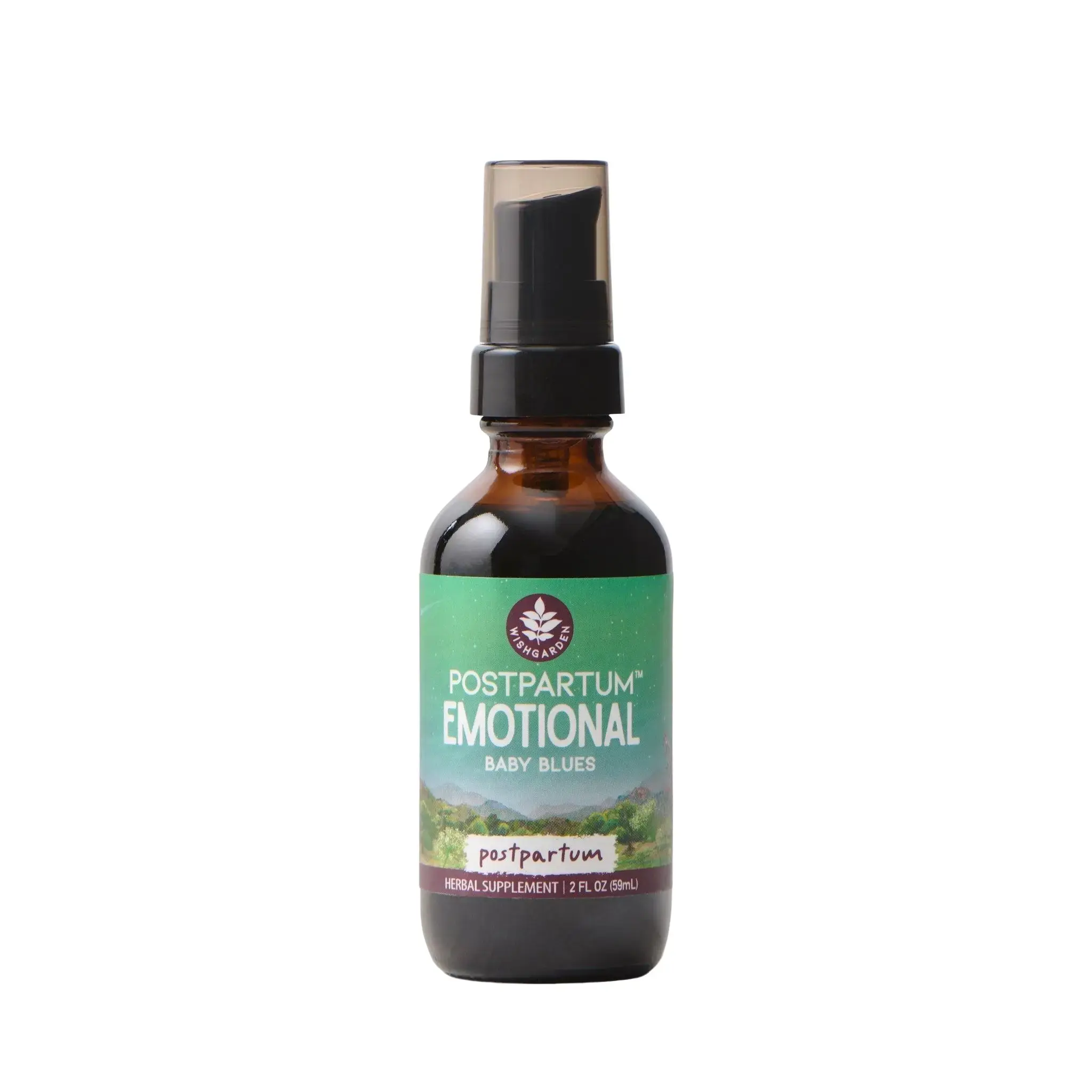 WishGarden Postpartum Emotional Baby Blues Herbal Supplement for New Mothers with Organic St John's Wort & Black Cohosh Root 3mL Pump Top Bottle - Fitness, Healthcare