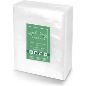 Vacuum Sealer Bags,Pre-Cut Design Grade 4x6 Inch Food Sealable Bag for Heat Seal Food Storage, Seal Bag Boilsafe to 280 ° F Freezable, Resizable,Reuseable (100Pcs)