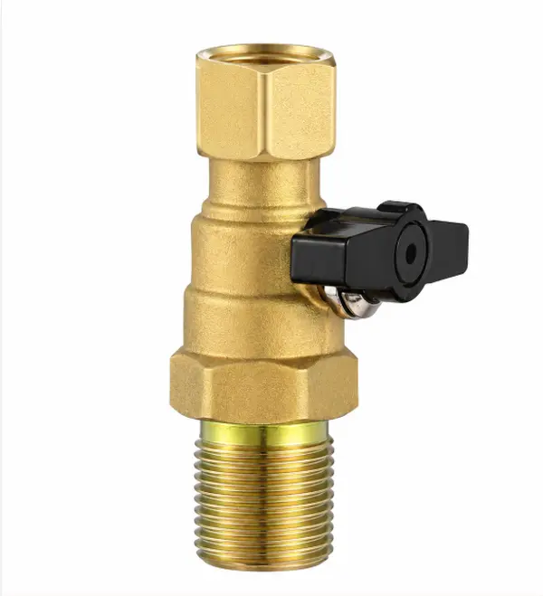 Truck Front Air Brake Cut Off Valve | Solid Brass Air Shut Off Switch for Semi Trailer & Heavy Duty Trucks M18x1.5 M18-M18 Thread