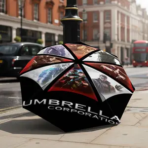 Umbrella Corporation08 pattern-printed new umbrella, 1 automatic folding umbrella, portable foldable travel umbrella, outdoor umbrella, Christmas birthday festival gift