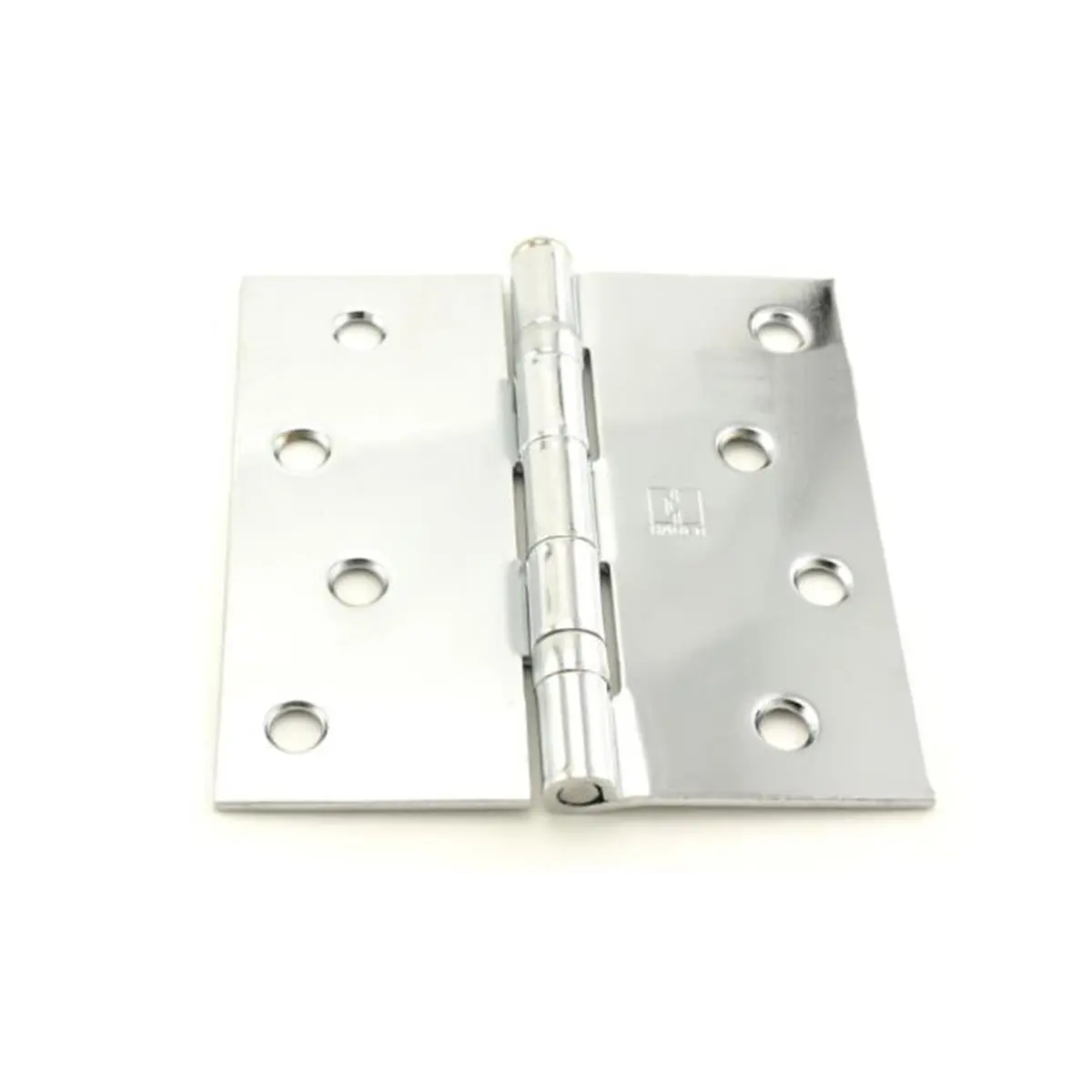 Hager 212 MAIN Steel Door Hardware, 4x4 in. Square Corner Ball Bearing Full Mortise Residential Hinge with Removable Pin, No. 034477 Bright Chrome Finish