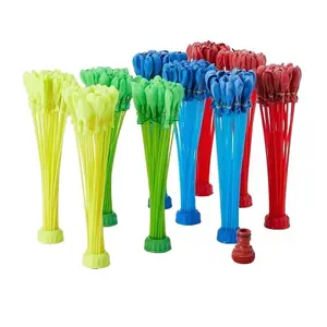 turbo flex water balloon (Bundle of 10), 370+ Quick Inflate Self-Seal Instant Water Balloons for Outdoor Family, Kids Summer Fun - Total (370 Balloons) Colors May Vary