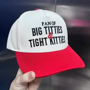 Kids' Red and White Big Brim Hat, Stylish Kids' Fashion Accessory for Daily Wear