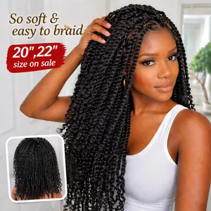 Summervibes NOBLE HAIR Afro Kinky Bulk Synthetic Hair 16-22'' for Braiding & Mini Twist Hairstyles 45-55 gram Packs Tangle-Free Low Maintenance
