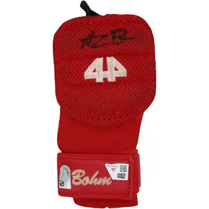 Alec Bohm Philadelphia Phillies Autographed Game-Used Red 44 Hand Guard from the 2025 MLB Season - NF70450459 - Fanatics Authentic Certified