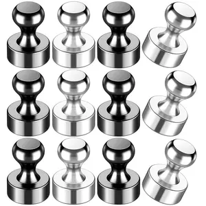 Strong Magnet, Thumbtack Magnet, Refrigerator Magnet, Brushed Nickel Magnets, Suitable for Whiteboards, Refrigerator Magnets, Kitchens, Offices, Schools