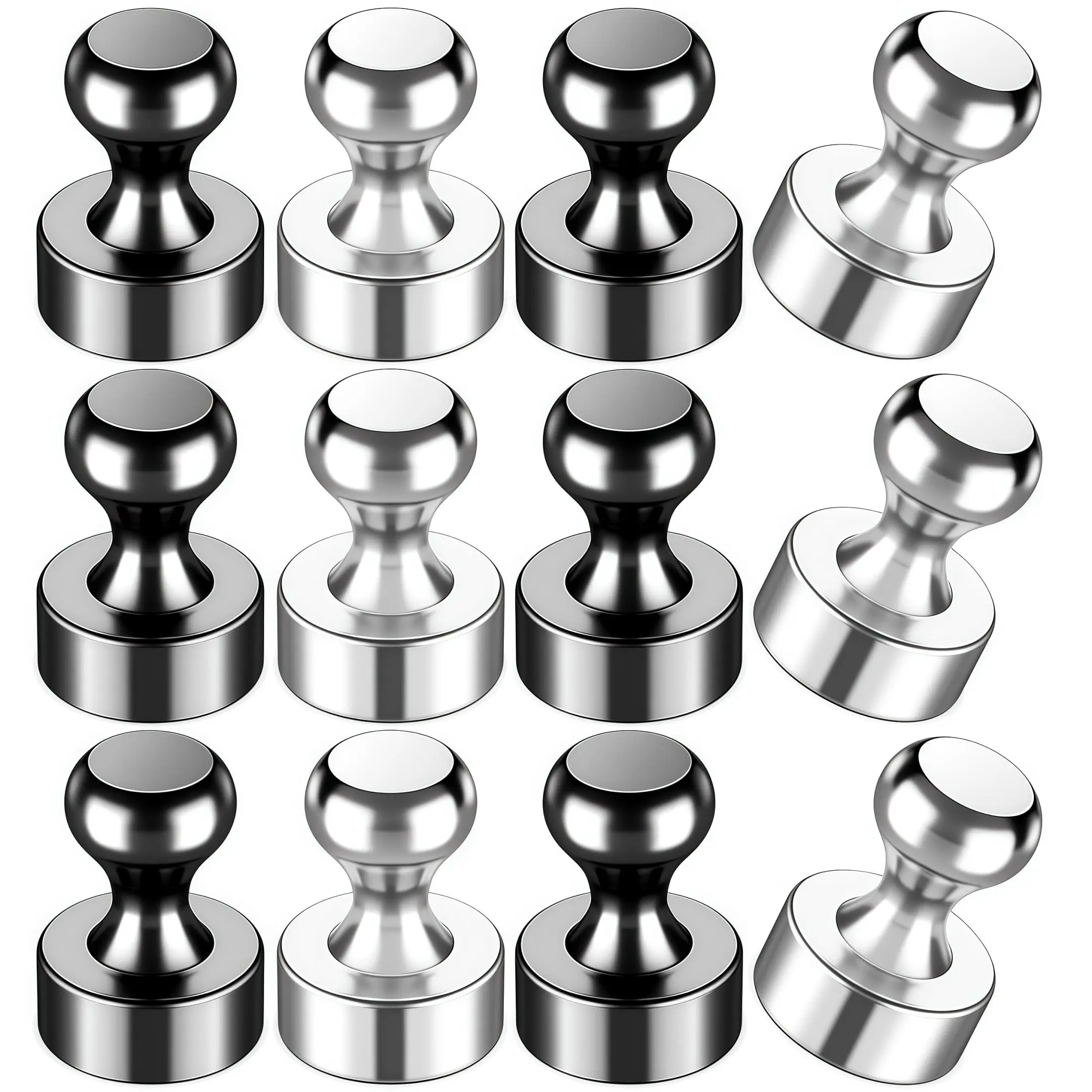 Strong Magnet, Thumbtack Magnet, Refrigerator Magnet, Brushed Nickel Magnets, Suitable for Whiteboards, Refrigerator Magnets, Kitchens, Offices, Schoo