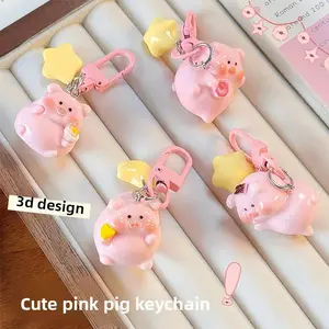 Cute Cartoon Star Piggy Keychain Lovely Bag Accessory Ideal for Gift Giveaway