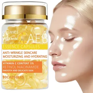 Cosnyce Vitamin C Facial Serum Capsules with Panthenol, Retinol and Niacinamide Skincare Moisturizer, Hydrating, Smooth and Moisturizing Age-Defying Skin Care, Moisture, Hydrate