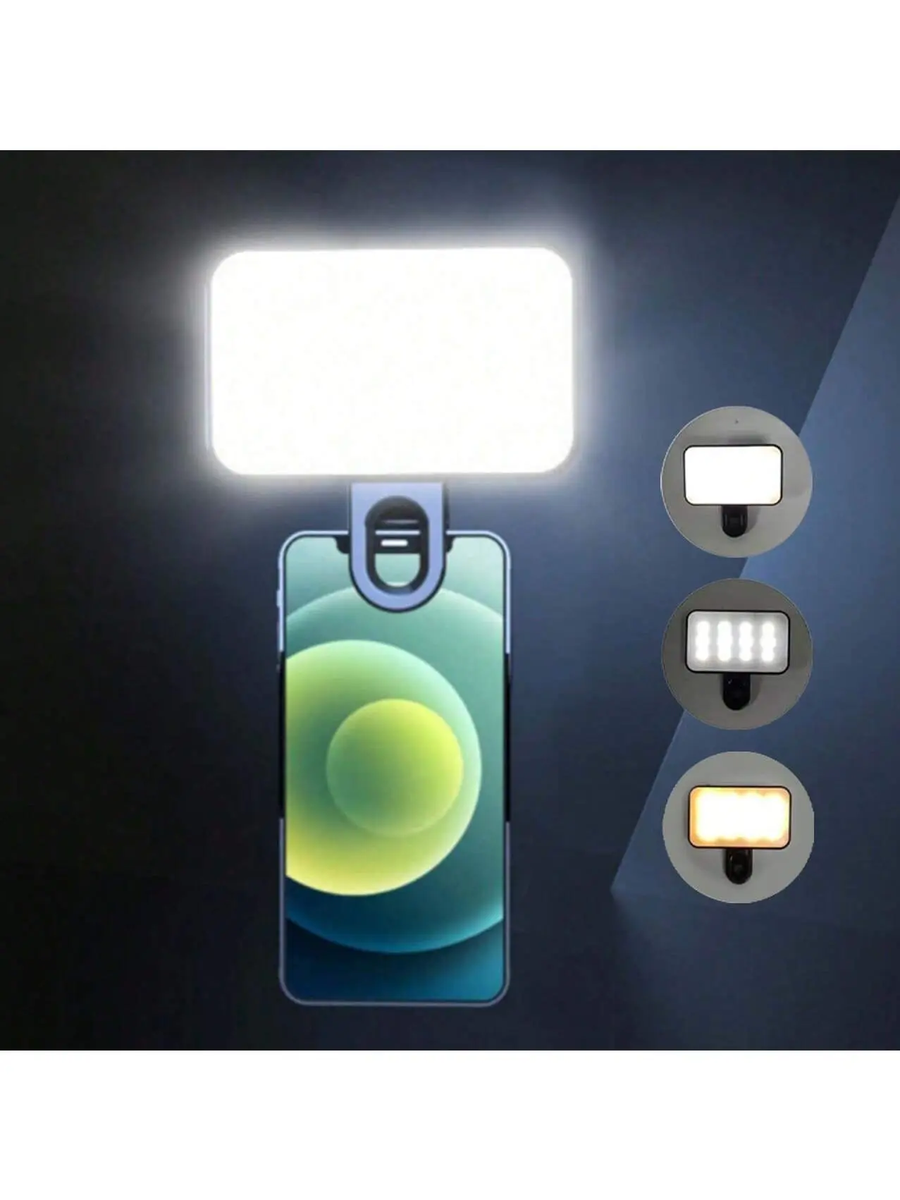 Portable Mini Selfie LED Light - 1 Pc Clip-On Fill Light with 3 Lighting Modes, Rechargeable Battery-Powered for Makeup, Live Stream, Tech Accessories, Mobile, Smartphone, Cellphone, Phone, Camera,summervibes outdoorfun, Selfie Led Lights, Led Lights
