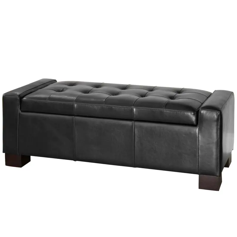 51" Tufted Birch Wood Rectangle Stylish Ottoman Bench - 50.25x20.00x16.75 in (20"d x 50.25"w x 16.75"h), 41.89 lbs, Storage Space, Customizable Look, Single Box Product for Living Room, Bedroom, 50.25 X 20.00 X 16.75 In