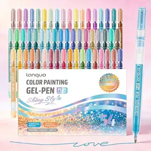 Languo 54 Colors Highlighter Pens, Large Capacity Fluorescent Markers for Note Taking, Student Drawing Pencils, Professional Art Supplies