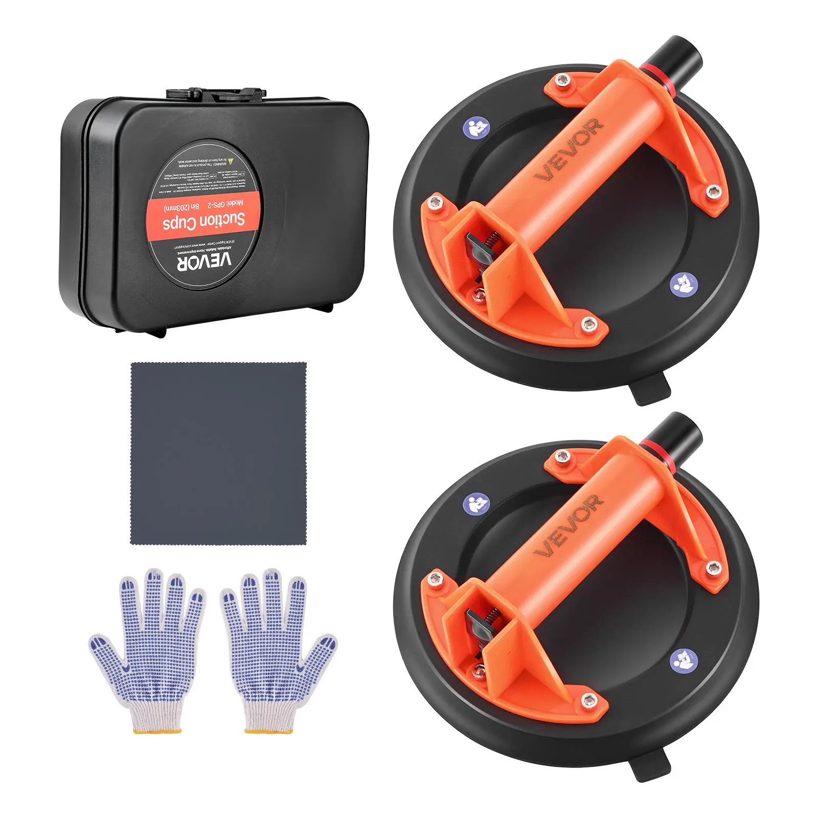 VEVOR Vacuum Suction Cup, 8-Inch Vacuum Glass Lifter with ABS Handle, 400 lbs Max Lifting Capacity Tile Suction Cup Tool with Carrying Case for Lifting Large Tile, Granite, Drywall, Windows (2-Pack),sohochic