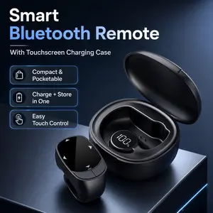 1 Pcs Wearable Ring‑Style Portable Bluetooth WiFi Phone Remote Control, Minimalist Modern Tech Style, Touch‑Button Dual‑Control With Hidden Stand Multi‑Device & Multi‑Platform Compatible, For Self‑Media Creators, Video Browsing, Reading & Daily Commute