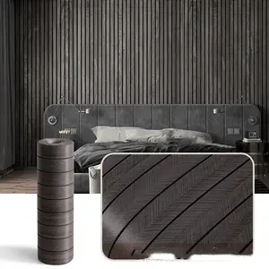 3D Wood Grain Striped Wallpaper Stickers, 118.1x15.7 Inch, Easy to Cut and Stick, Wall Decor for Bedroom Living Room, Soundproof Insulating Luxury Style