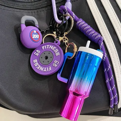 Cute Contrast Color Sports Style Bag Pendant, Fitness Exercise Accessories, Summer Fashion Stylish Keychain for Bags, Bag Charm Keychain, Backpack & Jewelry Accessory, Bag Accessories Charms