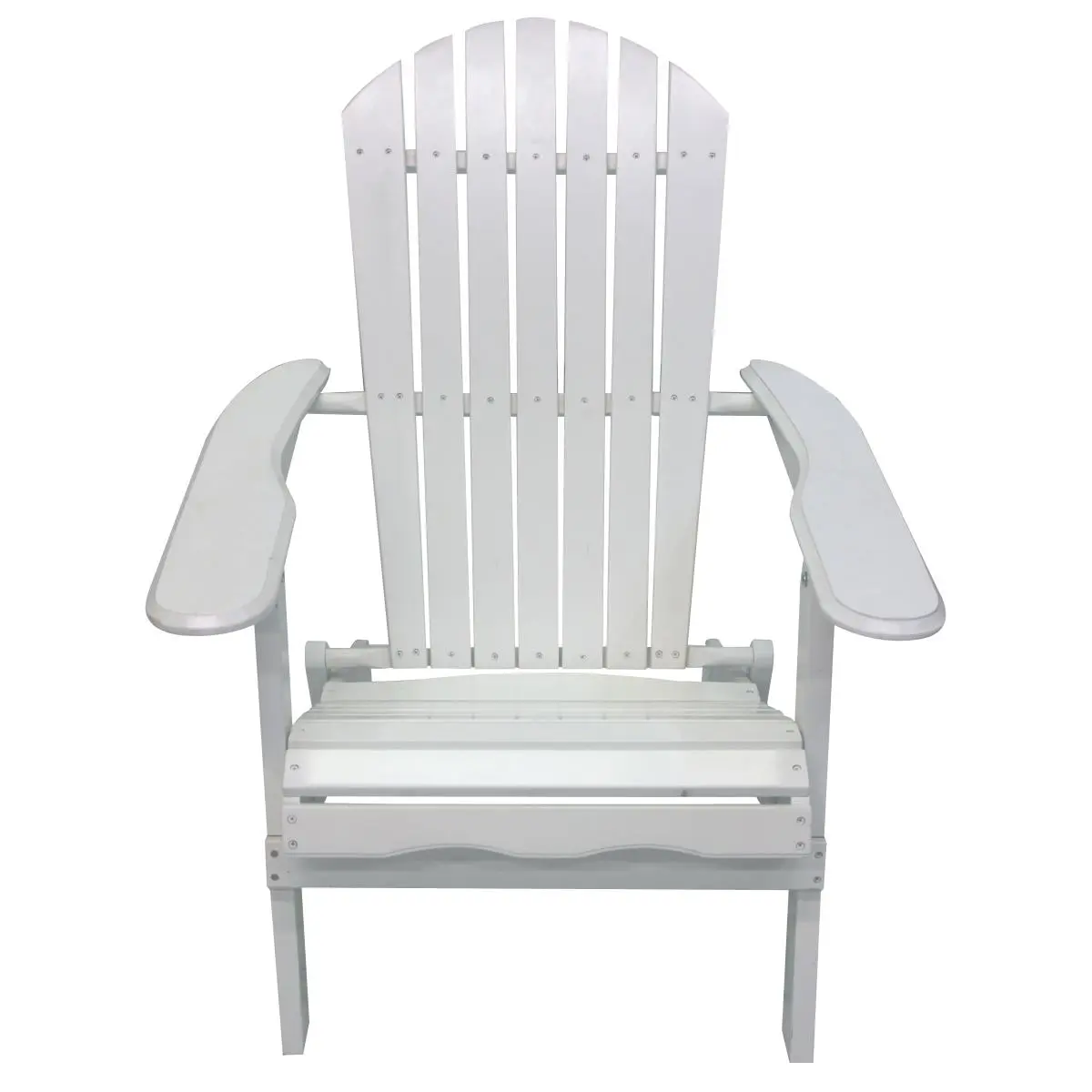 212 MAIN Classic White Folding Adirondack Chair, Outdoor Furniture with Plank Backs, Comfortable Foldable Seat, Easy Fold-Up Storage Design