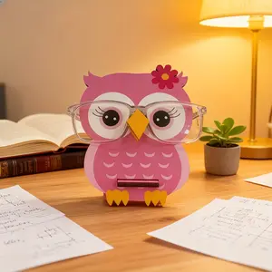 1pc owl glasses holder, animal glasses holder, personalized glasses wooden glasses display holder, used for home office desktop decoration gifts, fun home decor, creative decoration, Cute Desk Accessories