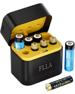 Set including 4 AA 4255mWh batteries And 4 AAA 1512mWh batteries With a charging case, suitable for remote controls, mice, cameras and various digital devices