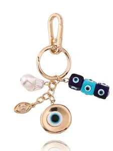 Evil Eye Keychain, Amulet Protection Accessory, Lucky Bag Purse Handbag Charm for Daily Use, Stylish and Functional Keyring for Men and Women, Bag Pendant Keychain, Fashionable Alloy Keychain