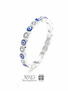 925 Sterling Silver Fashion Eye Design Ring, Fashion Jewelry for Party, Daily Clothing Decor, Trendy All-match & Exquisite Engagement Ring for Birthday Gift