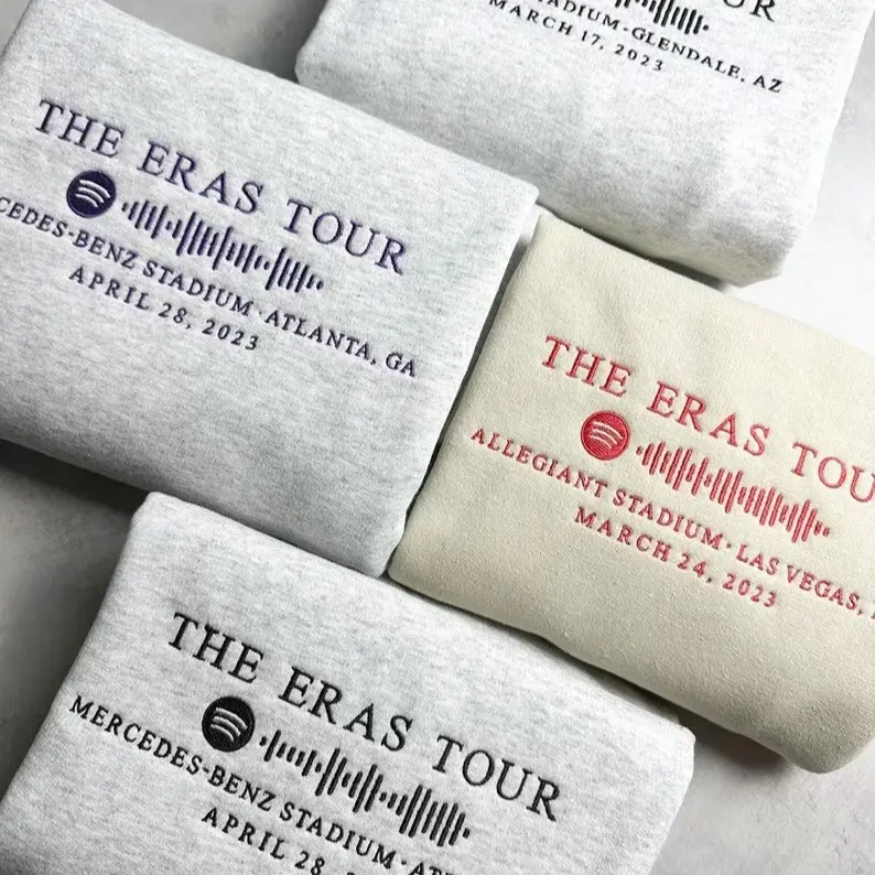 CUSTOMIZABLE The Eras Tour Spotify Crewneck, Hoodie, Spotify Linked Embroidery, Custom Tour DateLocation, The Eras Tour Sweatshirt