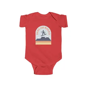 Babe on Board Snowboarding Organic Baby Onesie – Mountain Snowboard Design