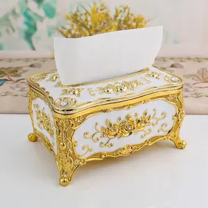 Acrylic Paper Towel Holder Stand, Desktop Organizer with Rose Design & Diamond Accents, Home Kitchen Bedroom Decor Storage Box