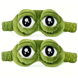 Cute Frog Sleep Eye Mask Set of 2, Comfortable Soft Lightweight Eye Cover for Naps, Essential Travel Eye Mask, Protective Eye Mask for Power Outages