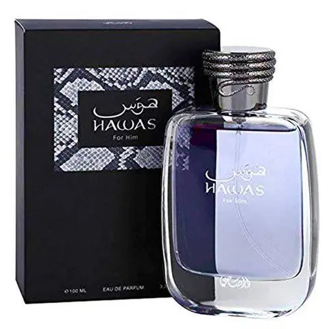 Hawas for Men Eau de Parfum 100ml (3.4 oz) by Rassasi – Men Perfume Fragrance, Long Lasting Aquatic Men’s Perfume