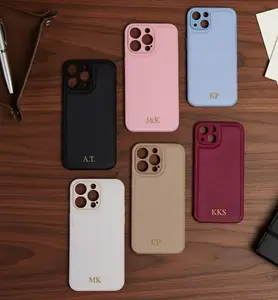 “Personalized Leather Phone Case – Custom Gold Foil Initials, Elegant Monogram Design, Durable and Stylish Protective Cover, Unique Gift for Her, Perfect for Special Occasions and Everyday Use”