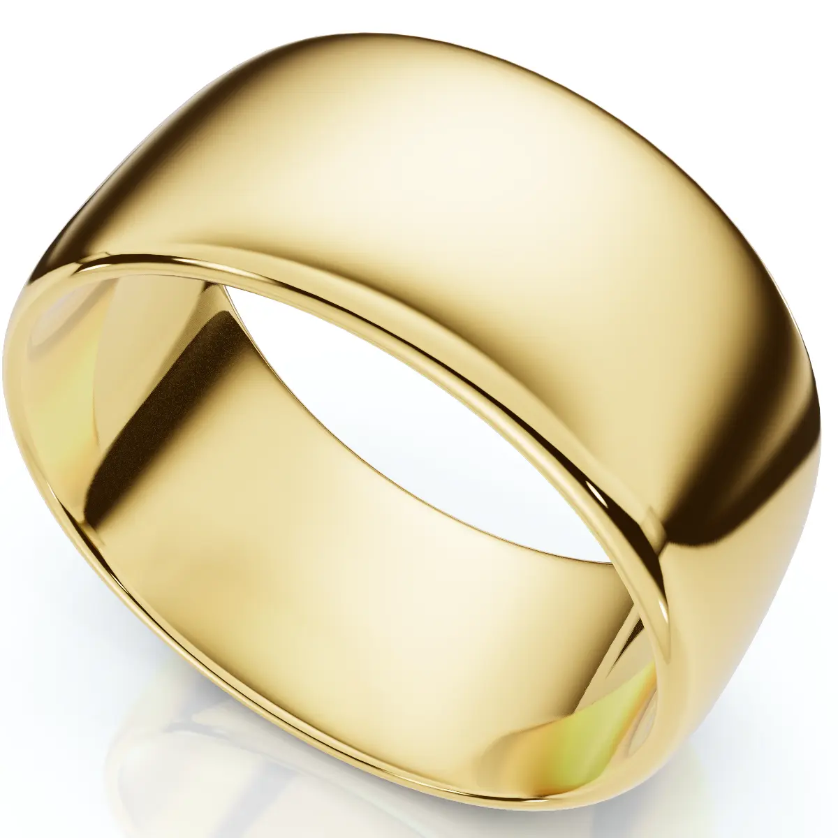 10mm Comfort Fit 14K Yellow Gold Wedding Band Mens Ring