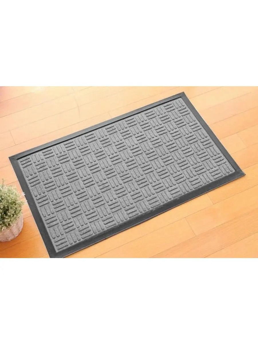 JMJ LE 86548 Anti-Skid Rubber Backed Polypropylene Mat, Water Resistant Indoor Mat for Apply Shampoo Use, 16x24 in, Shake Well for Maintenance