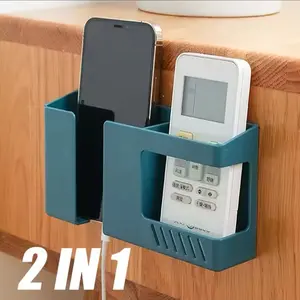Anoski 2 in 1 Wall Mounted Phone and Remote Holder - Perfect Home Organizer - Smartphone, Accessories