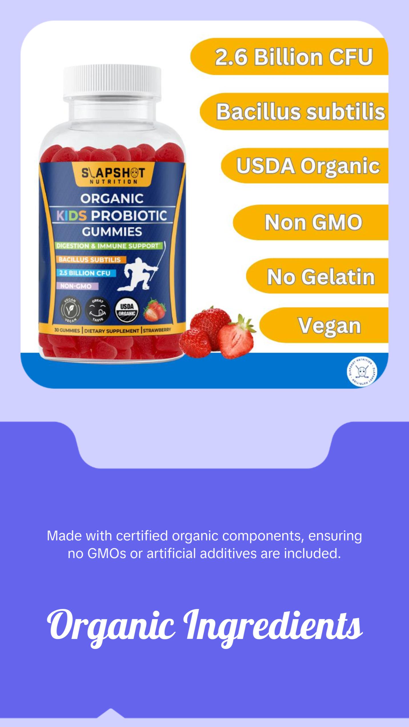 Organic Kids Probiotic Gummies - 30 Day Supply