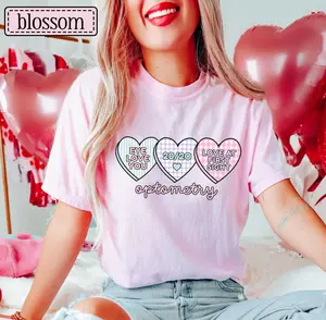 Optometry Valentine's Day Shirt • Optometrist V-day Hearts Work Tshirt • Optometry Tech • Ophthalmic Technician Gifts