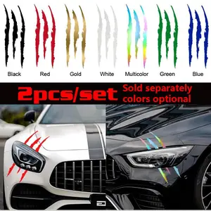 2pcs Scratch & Claw Marks Car Decals - High-Gloss Vinyl Stickers for Cars, Rear Window, Durable PET Auto Decoration (Easy Install) Universal Car Sticker