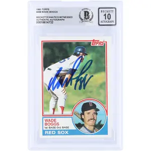 Wade Boggs Boston Red Sox Autographed 1983 Topps #498 Beckett Fanatics Witnessed Authenticated 10 Rookie Card - Fanatics Authentic Certified