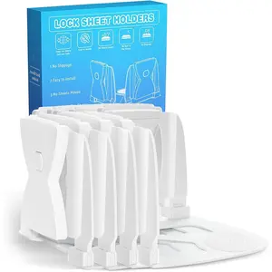 Upgrade Fitted Sheet Holders for Corners 4Pcs Heavy Duty Bed Sheet Grippers Dual-Side Lock Design Sheet Clips Fit All Mattress Sizes Keep Sheet Firm