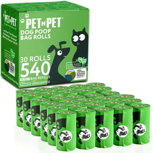 PET N PET 540 Unscented Dog Poop Bag, 41% Plant-Based, Green Waste Poop Bag for Dogs & Cats