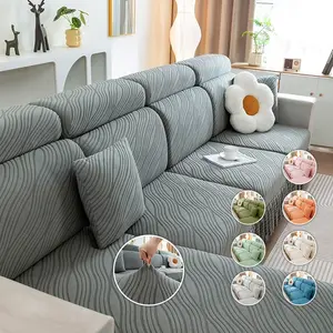 Sofa Cushion Cover, Universal Wear-Resistant Sofa Cover, Splicable Combination Skirt Sofa Slipcover, Elastic Band Fixed Sofa Protector, Suitable for Sectional Sofas, Single Chairs, Two-Seater Sofas and Sofa's Integrated Design, Perfect Christmas Gift