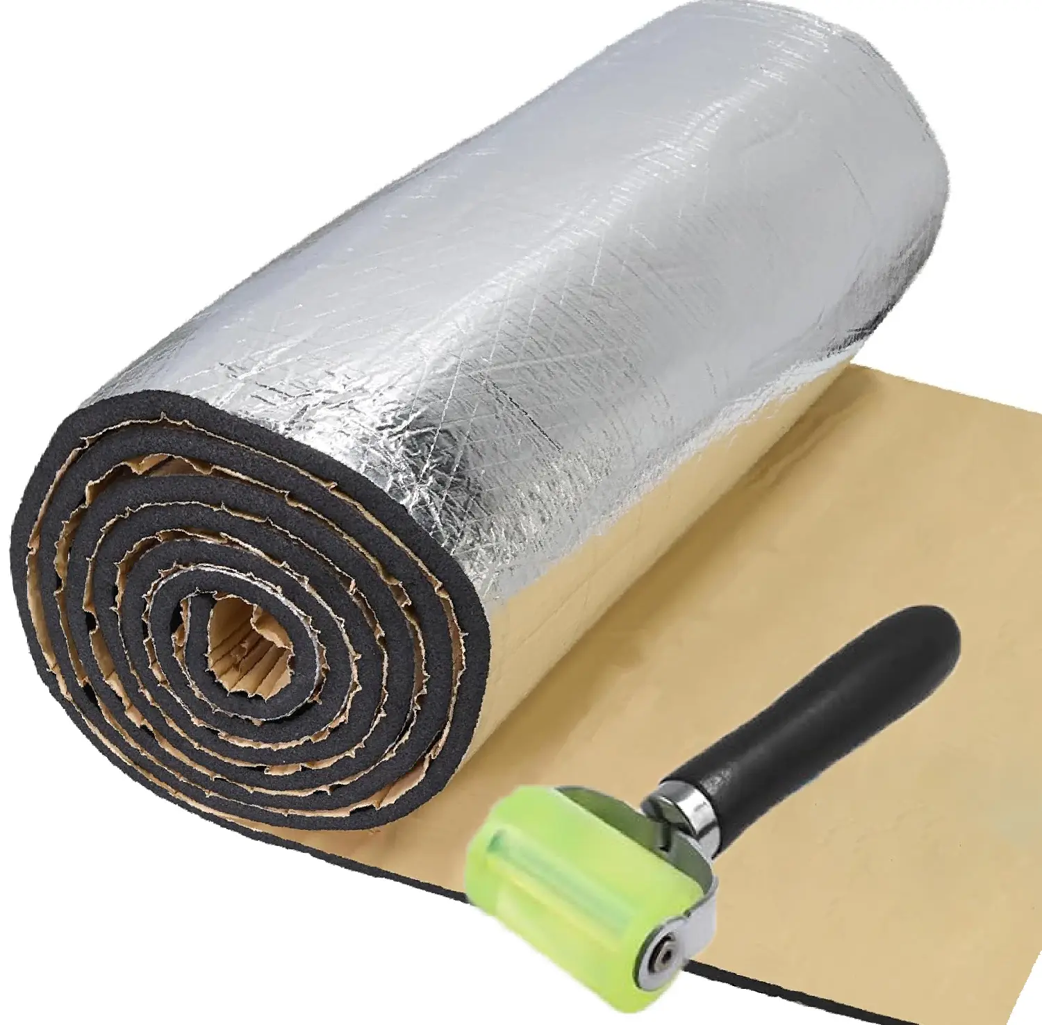 60"x 40"  394mil Car Sound Deadener Deadening Mat Noise and Heat Shield Insulation Closed Cell PE Foam Vibration Dampening Material For Car Hood Trim Roof Door and Trunk
