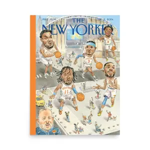 NY Knicks Poster Print Unframed- The New Yorker Magazine Cover December 2024