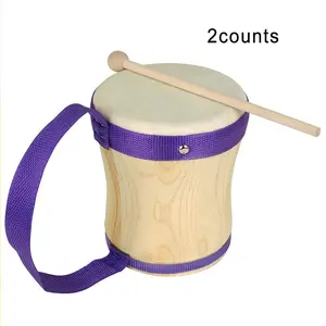 Orff Wooden Hand Drum Set Gift Box, Dual Drums Musical Instrument Kit, Perfect for Kids & Adults, Educational Music Toy