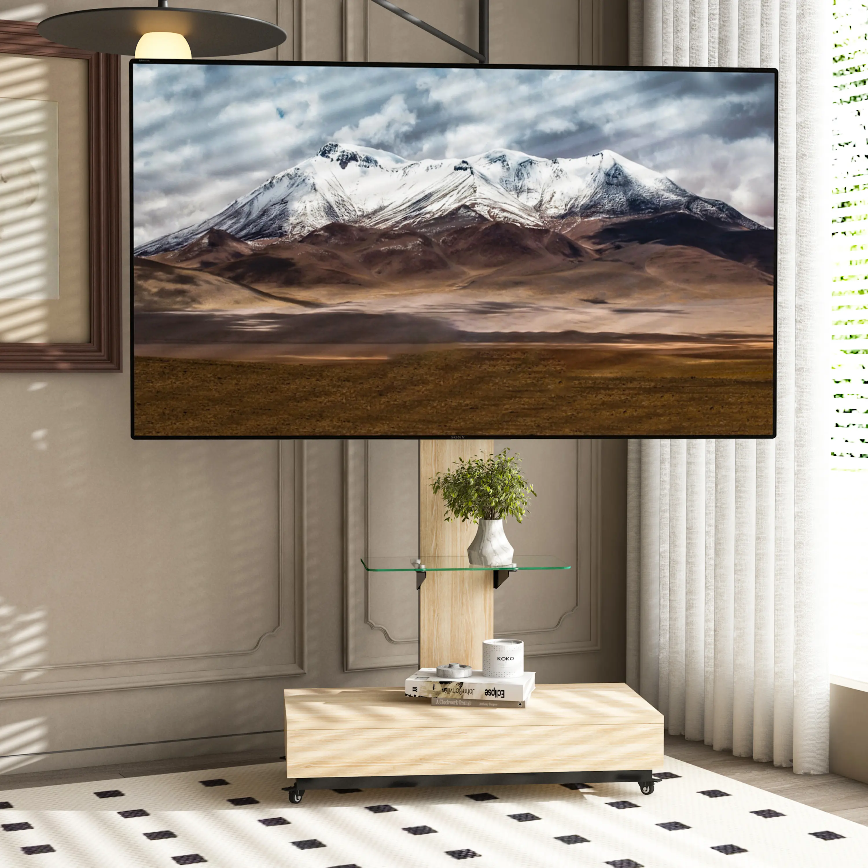 Wood with push over drawer