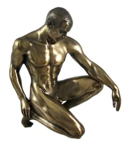 Bronze Finish Nude Male Statue Figure Erotic Art