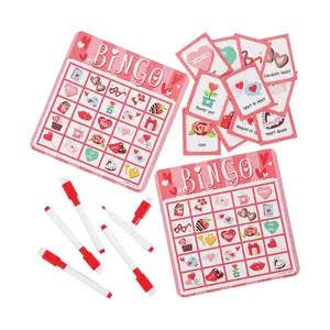 6 1/2" x 7" Valentine's Day Dry Erase Bingo Game for 12