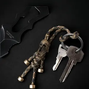 Fashion Retro Men's Ancient Warrior Shape Copper Braided Keychain - Car Key Chain, Bag Pendant -  Copper -  For Men -  Perfect Gift for Friend