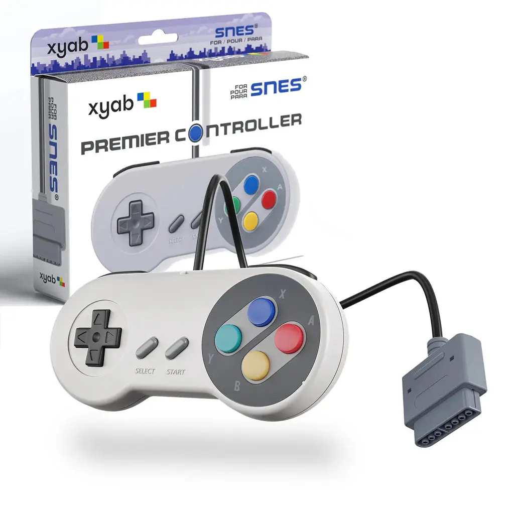SNES Wired Gaming Controller, Retro Plastic Console Accessory with Enhanced Grip for Classic SNES Systems