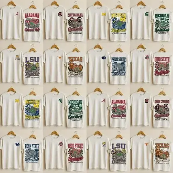 Customize Full Team Vintage White T-Shirt, Unisex Throwback Sports Shirt, Football Mascots Tee